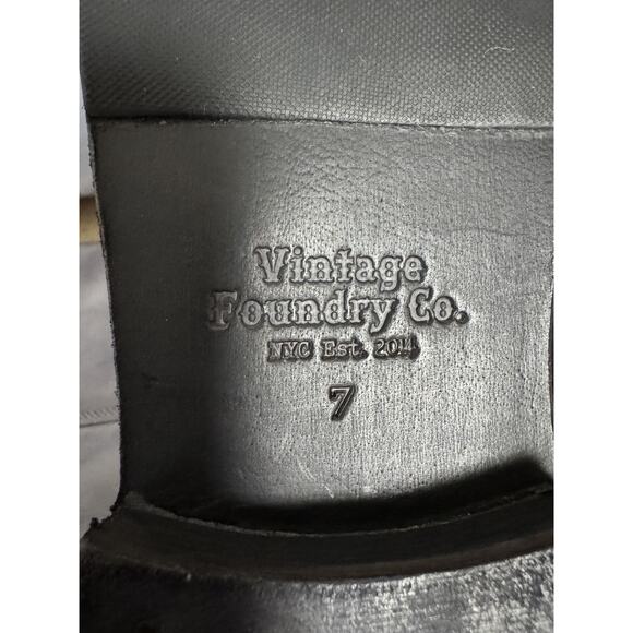 Vintage Foundry Co. Boots Mens Size 7 Gray Engineer Moto Buckle Side Zip Leather